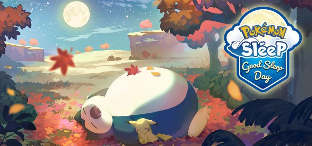 Autumn Good Sleep Day artwork with Snorlax and Pikachu