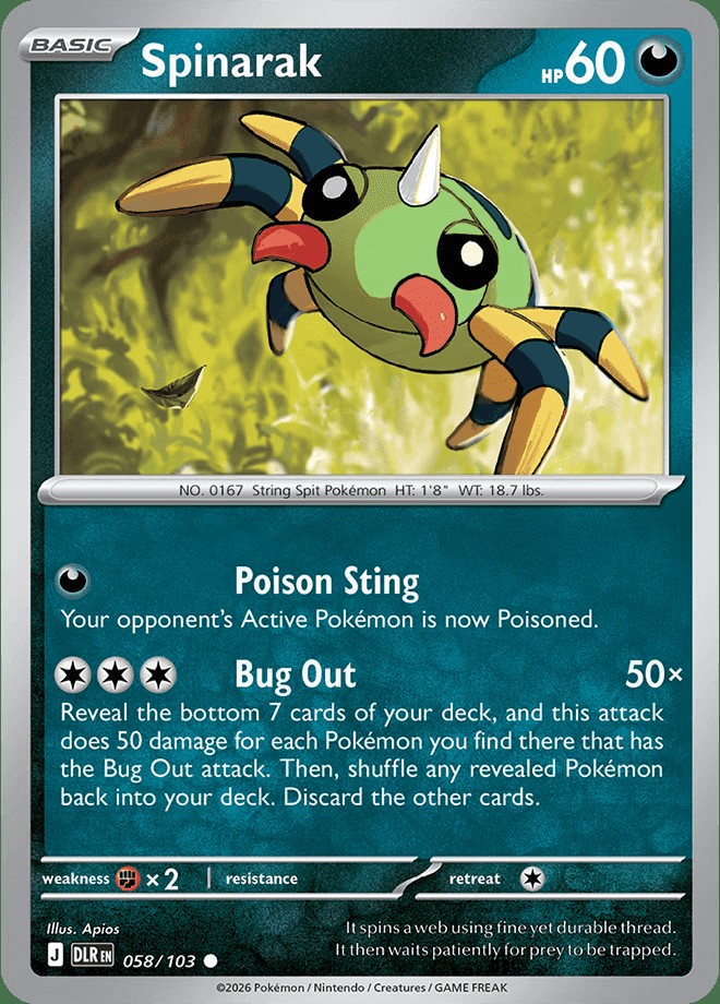 English reveal · Spinarak 058/103